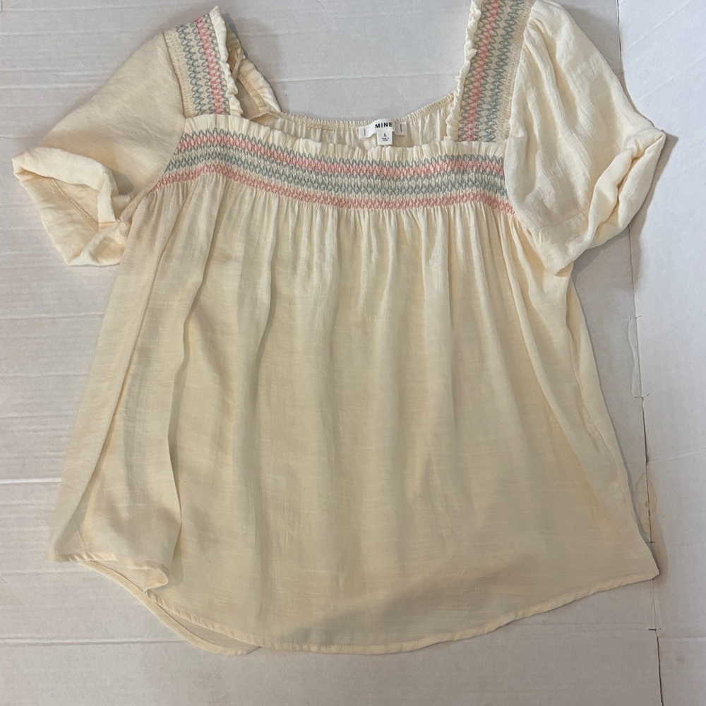 Mine Cream Smocked Blouse